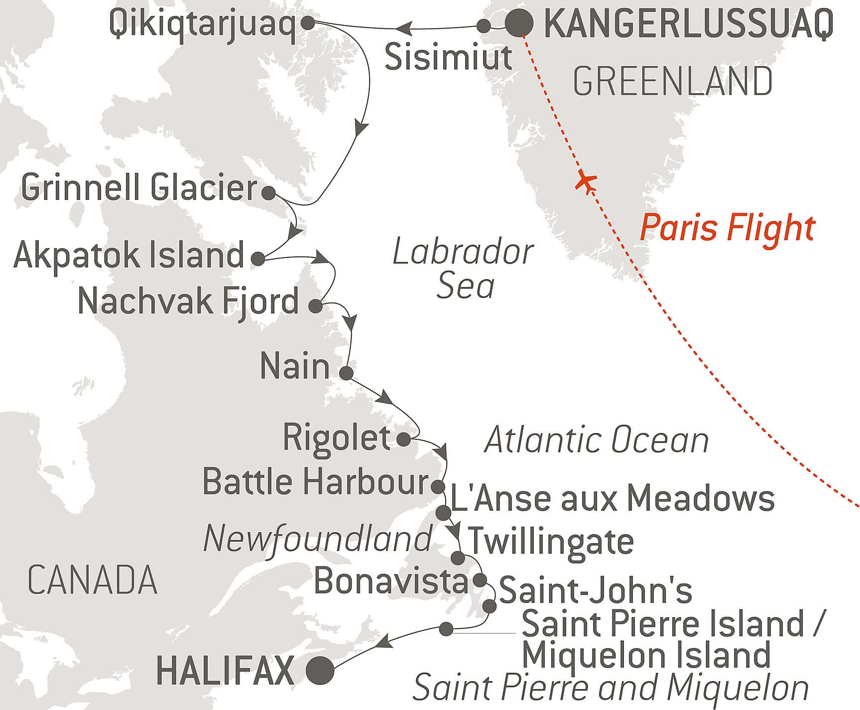 Wilderness from Greenland to the East Coast of Canada