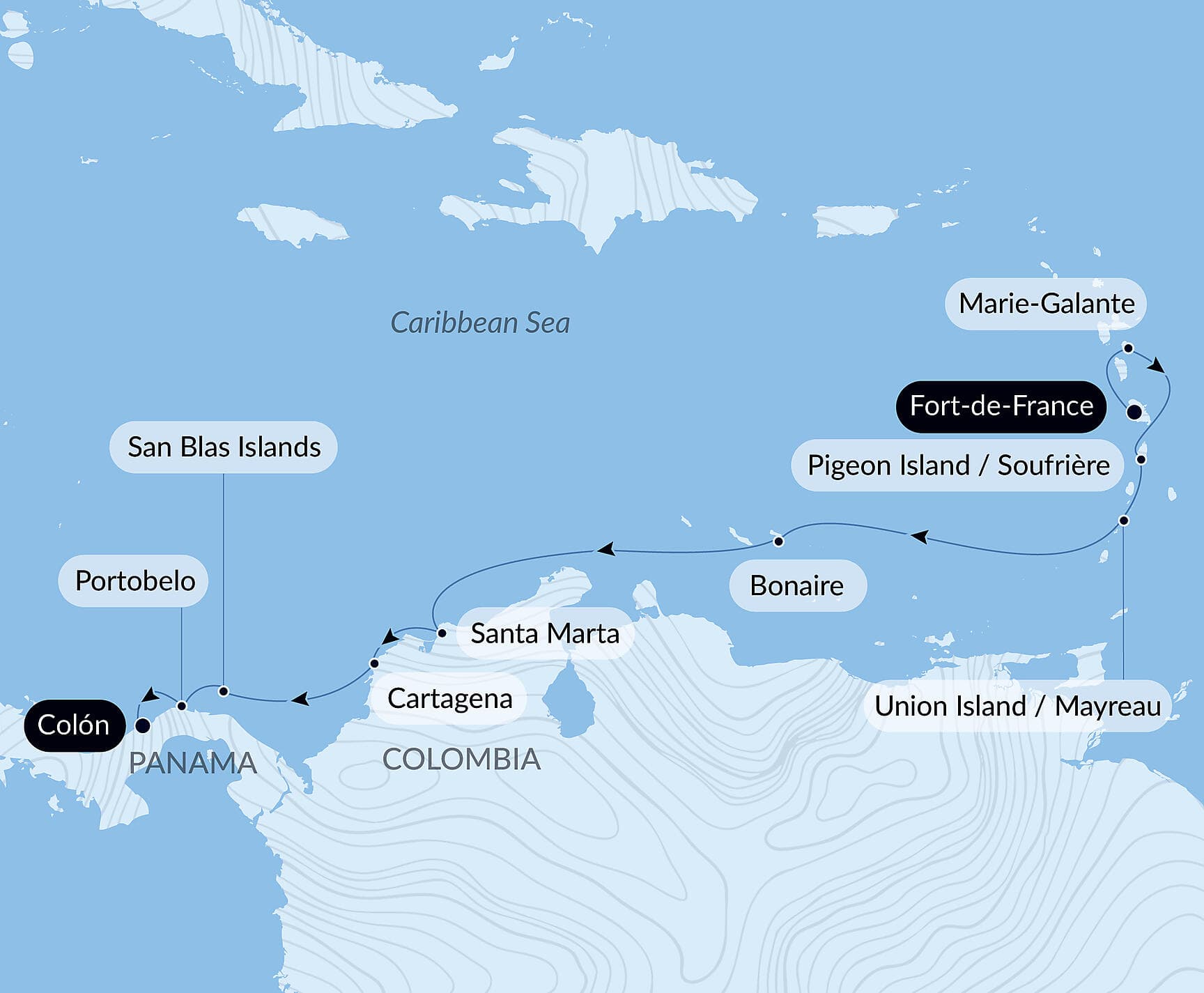 Panama, Colombia & Caribbean Islands
