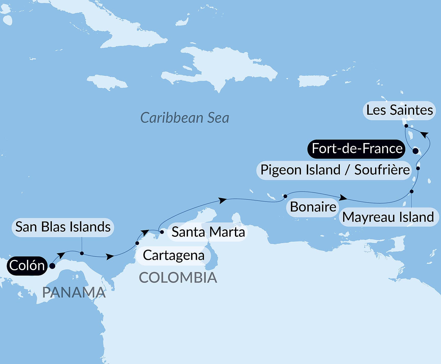 Panama, Colombia & Caribbean Islands